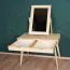 Coiffeuse Aurornis 65 en pin massif naturel | 2 tiroirs | Miroir intégré | 150 x 96 x 40 cm