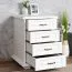 Commode étroite en pin massif blanc | 4 tiroirs spacieux | 73 x 53 x 54 cm | Pipilo 25 | Rangement compact