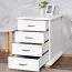 Commode étroite en pin massif blanc | 4 tiroirs spacieux | 73 x 53 x 54 cm | Pipilo 25 | Rangement compact