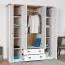 Armoire penderie Segnas 16 | Style campagne chic | Pin blanc & chêne brun | 198 x 171 x 53 cm