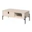 Table basse avec tiroir | 43 x 110 x 65 cm | Finition cachemire mate | Système Soft Close | Pieds en métal | Relief décoratif