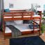 Lit superposé 140 x 200 cm Easy Premium Line K24/n | Hêtre massif laqué cerisier | Séparable | Style moderne