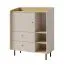 Commode Sampont 09 beige & chêne clair | 115 x 95 x 42 cm | 5 compartiments, 2 tiroirs | Style moderne