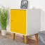 Table de chevet chambre jeune Syrina 14 | Blanc & Jaune | 72 x 54 x 45 cm | Design moderne & accents colorés