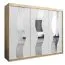Armoire à portes coulissantes / Penderie Hacho 06 avec miroir, Couleur : Chêne de Sonoma / Blanc mat - Dimensions : 200 x 250 x 62 cm ( H x L x P)