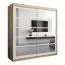 Armoire penderie à portes coulissantes Aizkorri 05B avec miroir | chêne Sonoma & blanc mat | 200 x 200 x 62 cm