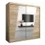 Armoire à portes coulissantes / Penderie Guajara 05 avec miroir, Couleur : Chêne de Sonoma - Dimensions : 200 x 200 x 62 cm (H x L x P)