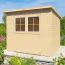 Steiner Maison de jardin Glücksburg 03 / porte à double battant avec fenêtre / plancher inclus / naturel / surface au sol : 4,24 m² / toit à une pente / Abri de jardin en bois