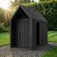 Abri de jardin en épicéa massif / Fenêtre triangulaire / Surface au sol : 4,64 m² / Style scandinave / Toit à deux versants / Dimensions extérieures : 162,4 x 285,7 cm / Malmö 07