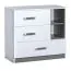 Commode enfant Frank 08 | Blanc & Gris | 83 x 90 x 40 cm | Design moderne et rangement optimisé