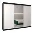 250 cm de large Armoire avec 10 casiers et 3 portes | Couleur: Blanc / Noir Abbildung