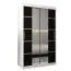 120 cm de large Armoire avec 2 portes | 5 casiers | Couleur: Blanc / Noir Abbildung