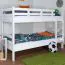 Bois massif Lit superposé pour enfants et adolescents | Dimension du matelas: 90 x 190 cm | Laqué Blanc | convertible en 2 lits simples | Qualité premium | Incl. Sommier à lattes déroulable Abbildung
