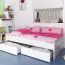 Lit pour enfant 90 x 200 cm | Bois massif: Hêtre | Laqué Blanc | incl. 2 tiroirs et sommier à lattes Abbildung