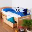 Lit pour enfant 90 x 200 cm | Bois massif: Hêtre | Laqué Naturel | incl. 2 tiroirs et sommier à lattes Abbildung