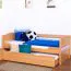 Lit pour enfant 90 x 200 cm | Bois massif: Hêtre | Laqué Naturel |incl. 2ème couchette 90 x 190 cm extensible et 2 Sommiers à lattes Abbildung
