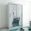 150 cm de large Armoire avec 5 casiers et 2 portes | Couleur: Blanc Abbildung