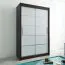 150 cm de large Armoire avec 5 casiers et 2 portes | Couleur: Blanc / Noir Abbildung