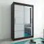 120 cm de large Armoire avec 5 casiers et 2 portes | Couleur: Blanc / Noir Abbildung