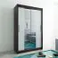 150 cm de large Armoire avec 5 casiers et 2 portes | Couleur: Blanc / Noir Abbildung