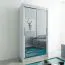 120 cm de large Armoire avec 5 casiers et 2 portes | Couleur: Blanc Abbildung