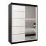120 cm de large Armoire avec 5 casiers et 2 portes | Couleur: Blanc / Noir Abbildung