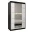 120 cm de large Armoire avec 2 portes | 5 casiers | Couleur: Blanc / Noir Abbildung