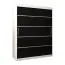 150 cm de large Armoire avec 5 casiers et 2 portes | Couleur: Blanc / Noir Abbildung