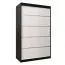 120 cm de large Armoire avec 5 casiers et 2 portes | Couleur: Blanc / Noir Abbildung