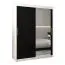 150 cm de large Armoire à portes coulissantes avec 2 portes | 5 casiers | 2 tringles à vêtements | Couleur: Blanc / Noir Abbildung