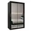 120 cm de large Armoire à portes coulissantes avec 2 portes | 5 casiers | 2 tringles à vêtements | Couleur: Noir Abbildung