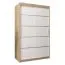 120 cm de large Armoire à portes coulissantes avec 2 portes | 5 casiers | 2 tringles à vêtements | Couleur: Chêne Sonoma / Blanc Abbildung