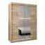 150 cm de large Armoire à portes coulissantes avec 5 casiers et 2 portes | Couleur: Chêne Sonoma | Laminée Abbildung