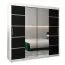 2 mètres de large Armoire avec 2 portes | Couleur: Blanc / Noir Abbildung
