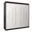 2 mètres de large Armoire avec 2 portes | Couleur: Blanc / Noir Abbildung