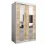 120 cm de large Armoire à portes coulissantes avec 5 casiers et 2 portes | Couleur: Chêne Sonoma  / Blanc | Laminée Abbildung