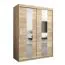 150 cm de large Armoire à portes coulissantes avec 5 casiers et 2 portes | Couleur: Chêne Sonoma | Laminée Abbildung