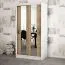 120 cm de large Armoire à portes coulissantes avec 5 casiers et 2 portes | Couleur: Chêne Sonoma  / Blanc | Laminée Abbildung