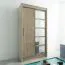 120 cm de large Armoire à portes coulissantes avec 2 portes | 5 casiers | 2 tringles à vêtements | Couleur: Chêne Sonoma Abbildung