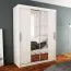 150 cm de large Armoire à portes coulissantes avec 2 portes | 5 casiers | 2 tringles à vêtements | Couleur: Blanc Abbildung