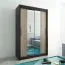 150 cm de large Armoire à portes coulissantes avec 2 portes | 5 casiers | 2 tringles à vêtements | Couleur: Noir Abbildung