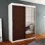 150 cm de large Armoire à portes coulissantes avec 2 portes | 5 casiers | 2 tringles à vêtements | Couleur: Blanc / Noir Abbildung