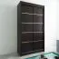 120 cm de large Armoire à portes coulissantes avec 2 portes | 5 casiers | 2 tringles à vêtements | Couleur: Noir Abbildung