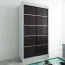 120 cm de large Armoire à portes coulissantes avec 2 portes | 5 casiers | 2 tringles à vêtements | Couleur: Blanc / Noir Abbildung