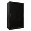 120 cm de large Armoire à portes coulissantes avec 2 portes | 5 casiers | 2 tringles à vêtements | Couleur: Noir Abbildung