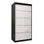 1 mètre de large Armoire avec 2 portes | Couleur : Blanc / Noir Abbildung