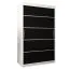 120 cm de large Armoire à portes coulissantes avec 2 portes | 5 casiers | 2 tringles à vêtements | Couleur: Blanc / Noir Abbildung