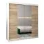 180 cm de large Armoire à portes coulissantes avec 10 casiers et 2 portes | Couleur: Chêne Sonoma  / Blanc | Laminée Abbildung