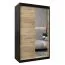 120 cm de large Armoire à portes coulissantes avec 2 portes | 5 casiers | 2 tringles à vêtements | Couleur: Noir Abbildung