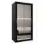 1 mètre de large Armoire avec 2 portes | Couleur : Noir Abbildung